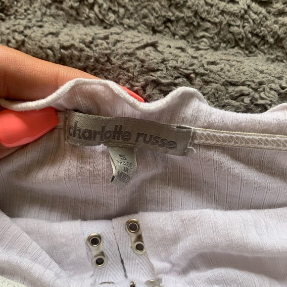 White off the shoulder crop top - Picture 2 of 3